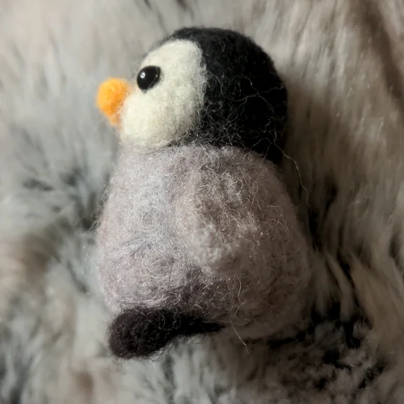 SOLD: HANDMADE Baby Penguin Needle Felted Ornament - Picture 5 of 5